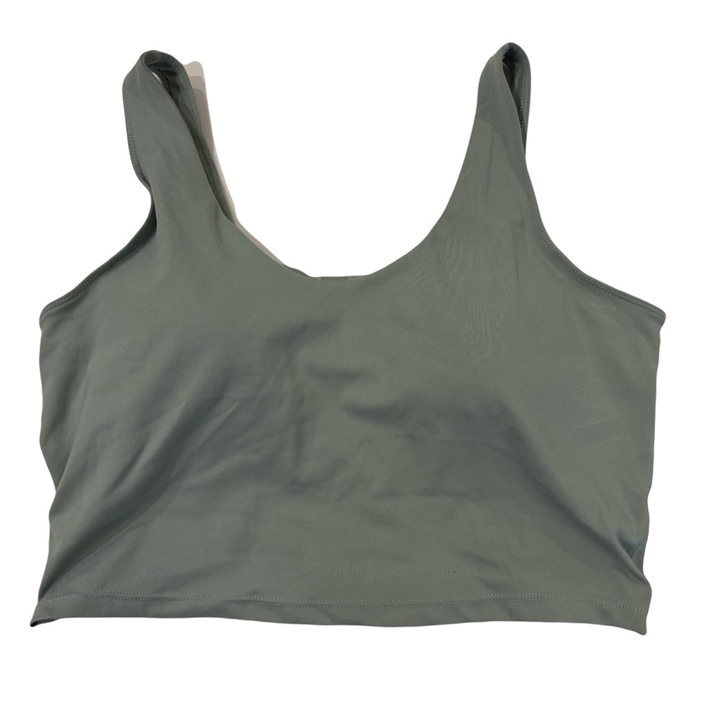 Yogalicious Green Cropped Tank Top Size Extra Large Active Wear Built in Bra